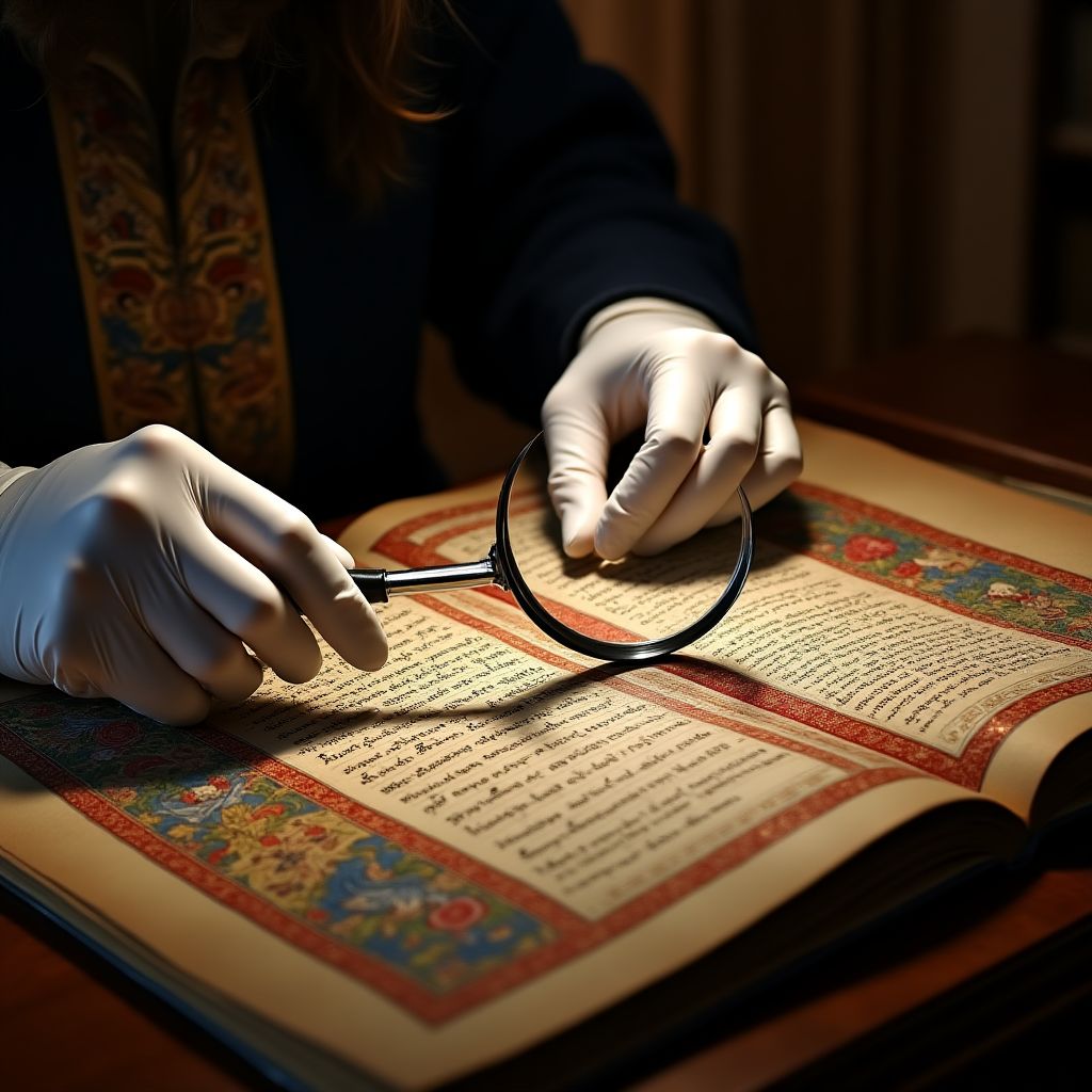 Consultation d'un manuscrit ancien